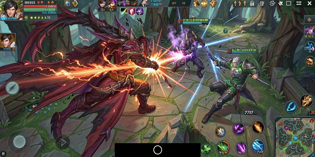 Tangkapan layar gameplay seru dari 2757 yang menampilkan pertempuran intens.