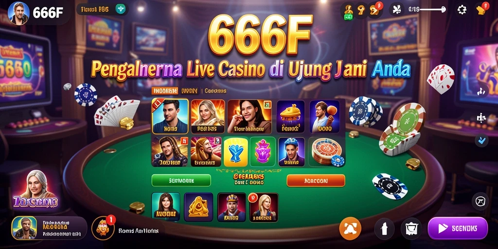 Screenshot gameplay dari aplikasi Live Casino yang mendebarkan.