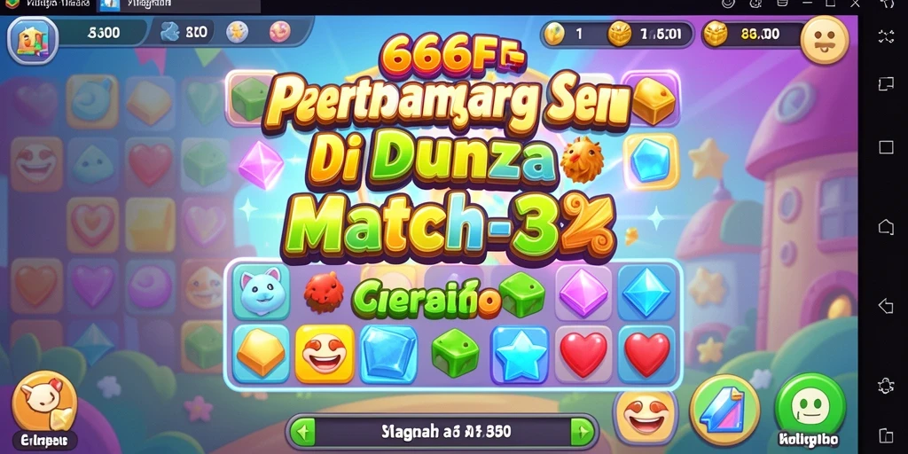 Gameplay Match-3 yang memikat dan penuh warna.