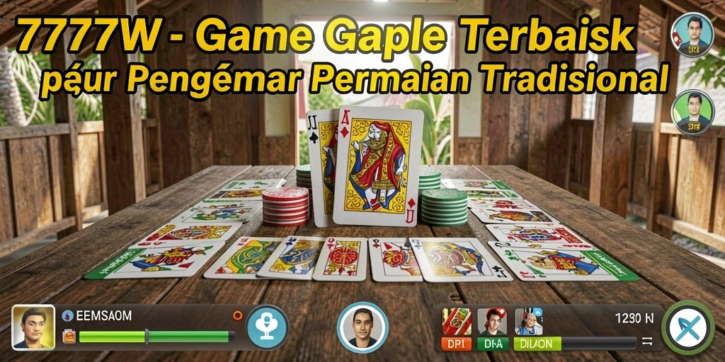 Gameplay seru Gaple di 7777W dengan tampilan menarik.