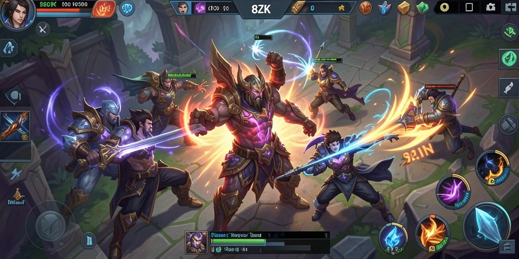 Tampilan gameplay seru dalam 8ZK yang penuh aksi.