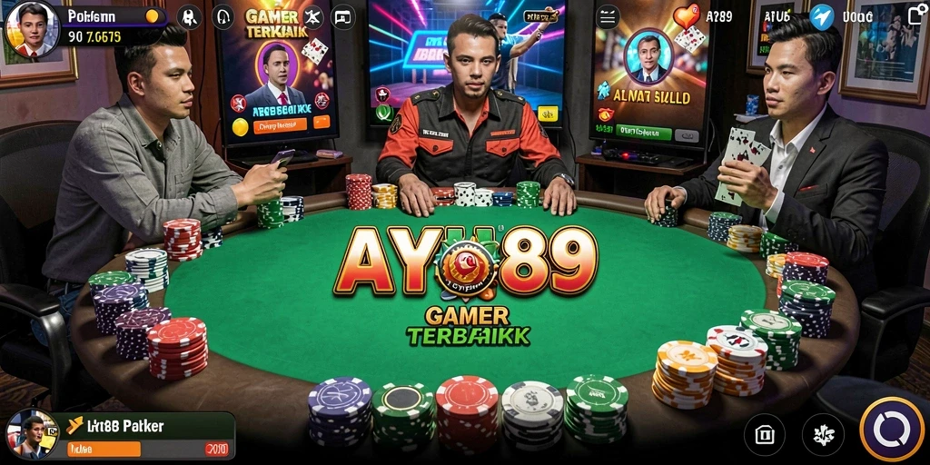 Tampilan gameplay AYU89 yang menarik dan kompetitif di meja Poker.