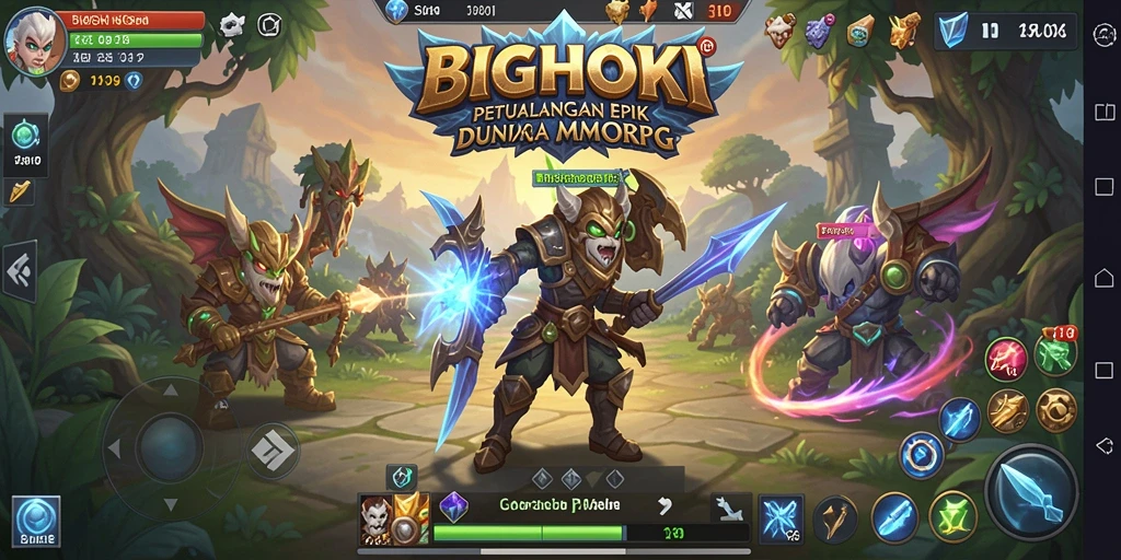 Tampilan gameplay seru BIGHOKI dengan petualangan MMORPG yang mendebarkan.