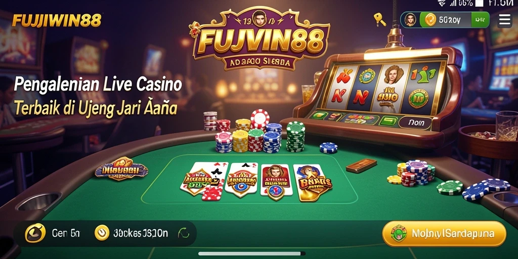 Screenshot FUJIWIN88 menampilkan dealer langsung dan lingkungan permainan yang realistis.