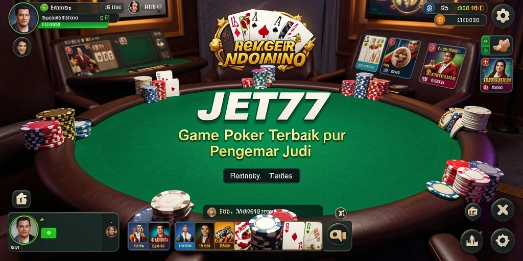 Tampilan gameplay JET77 dengan suasana permainan Poker yang mengasyikkan.