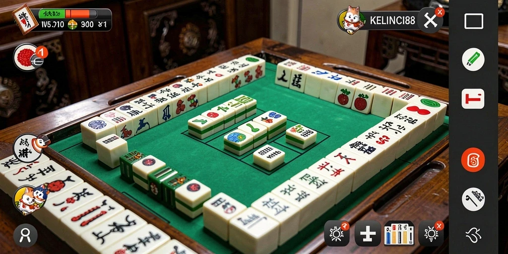 Gambaran gameplay KELINCI88 yang menantang dalam permainan Mahjong.