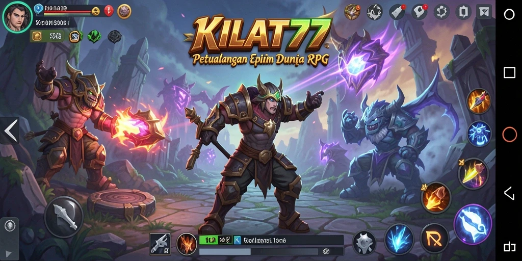 Tampilan petualangan epik dalam gameplay RPG KILAT77.