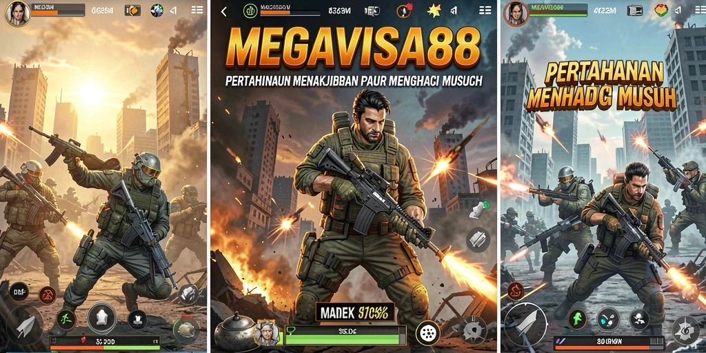Tampilan gameplay menakjubkan dalam MEGAVISA88 yaitu menara bertahan melawan gelombang musuh.
