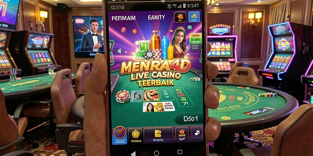 Screenshot MENARA4D menampilkan dealer profesional dalam aksi permainan Live Casino.