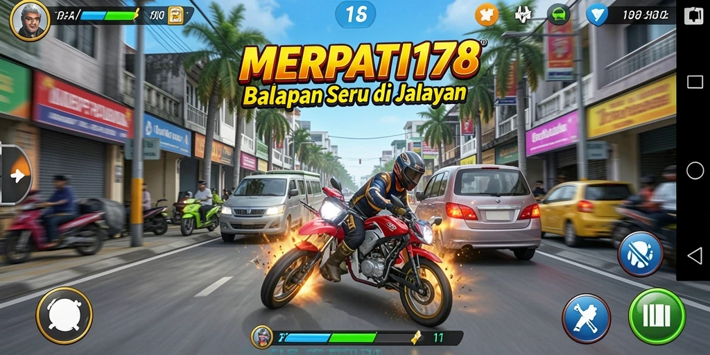 Tampilan gameplay balapan seru di MERPATI178 yang mendebarkan.