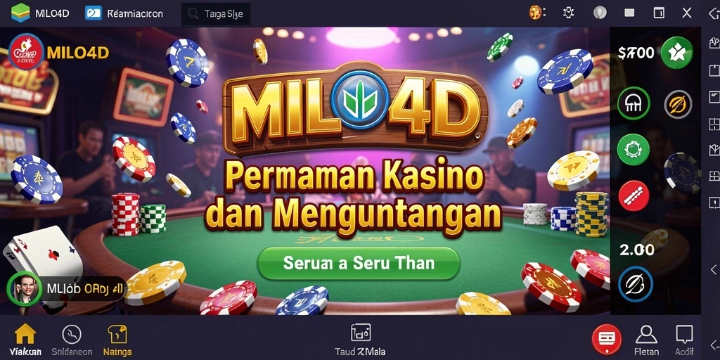 Tampilan gameplay seru dalam aplikasi Kasino MILO4D.