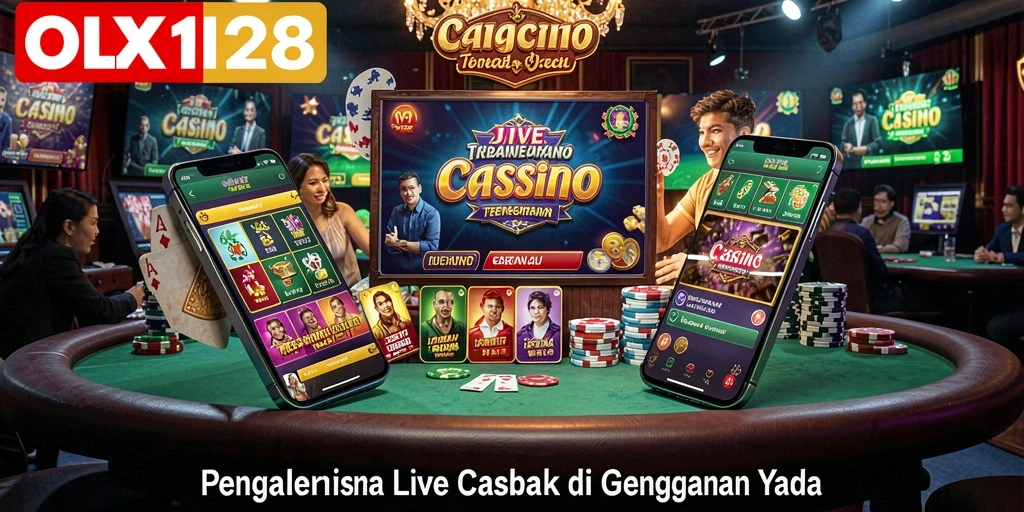 Tampilan permainan Live Casino yang menarik dan interaktif di OLX128.