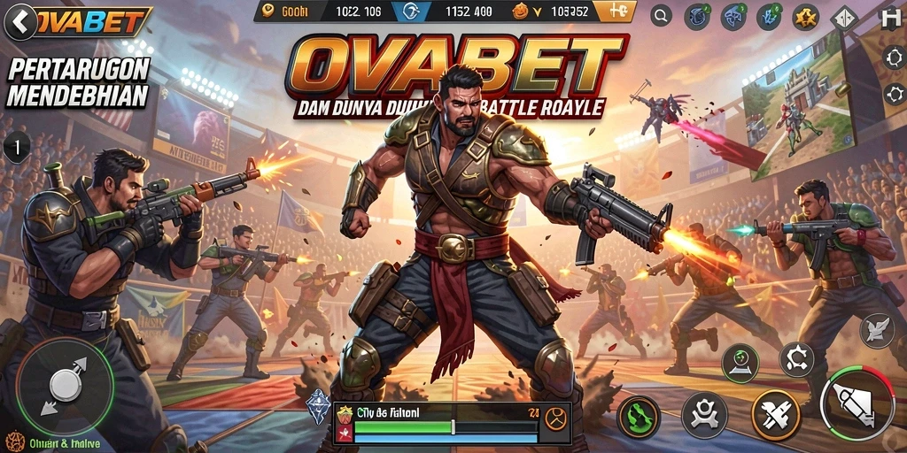 Screenshot gameplay OVABET yang menunjukkan aksi pertempuran seru.