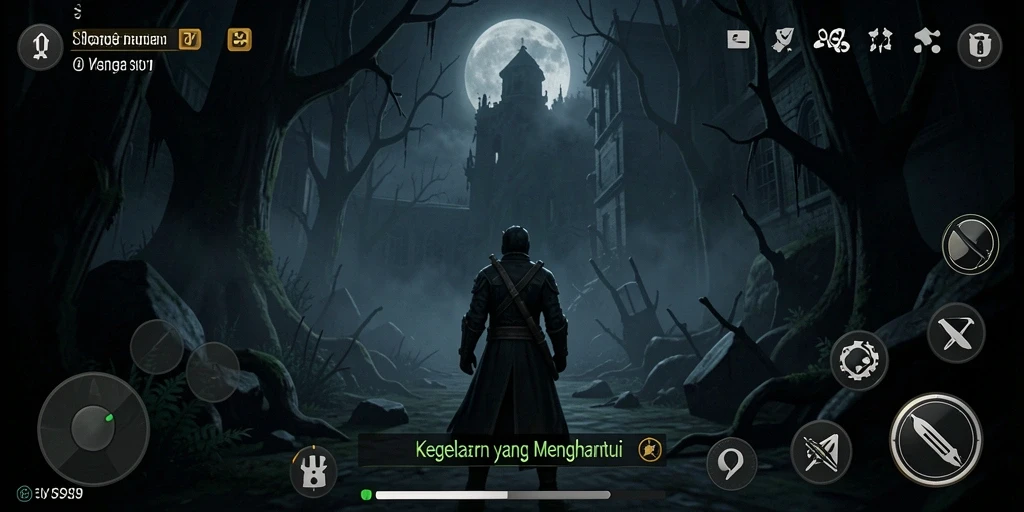 Tangkapan layar S9S9 menampilkan suasana mencekam dari gameplay Horror.