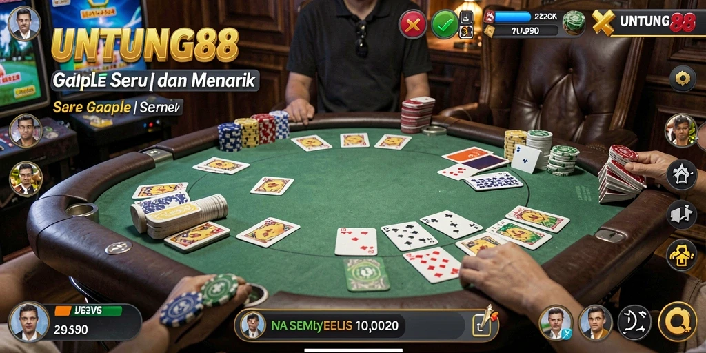 Tampilan gameplay UNTUNG88 yang seru dan mendebarkan saat bermain Gaple.